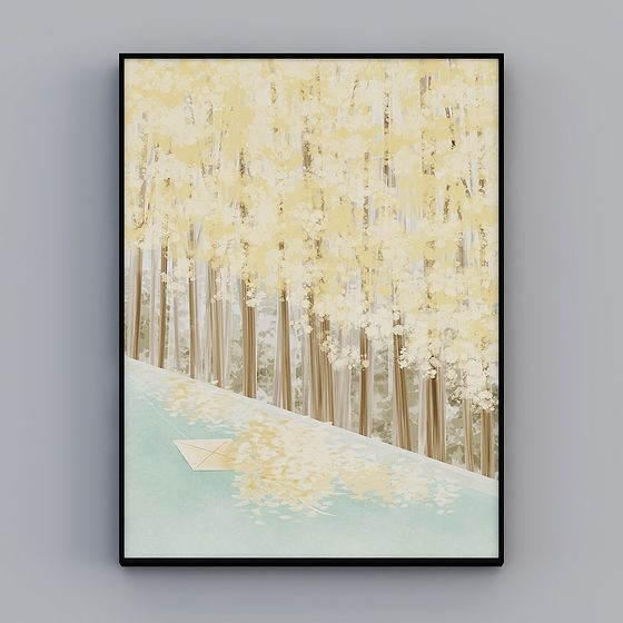 Dreamy Forest 3D model Featuring Paper Boat