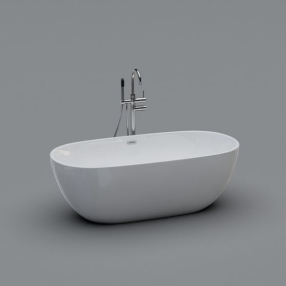 Minimalist 3D Bathtub Model for Contemporary Spaces