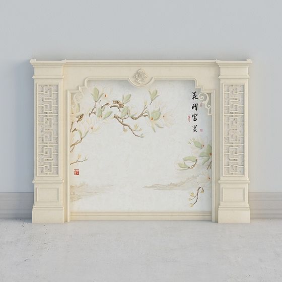 Magnolia Folding Screen 3D model