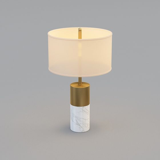 Contemporary Table Lamp 3D Model in Yellow and Green