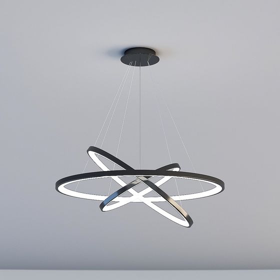 Twist of Light 3D model - Modern Minimalist Chandelier