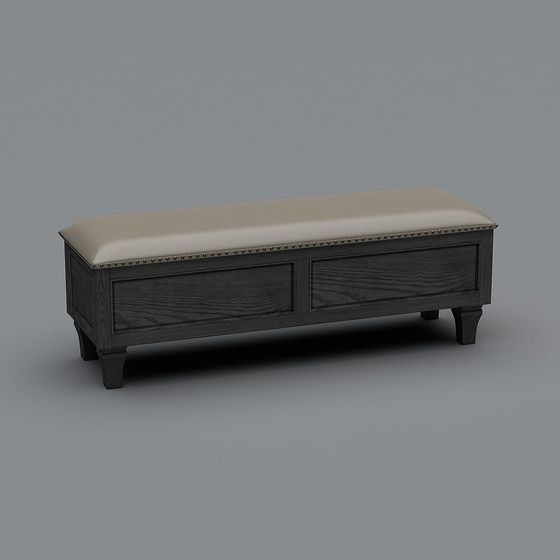 Simple Storage Bench 3D model for Modern Interiors