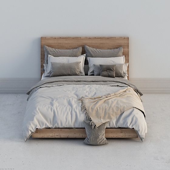 Modern Minimalist 3D Bed Model Design