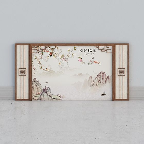 Elegant Chinese Screen 3D model for Modern Design