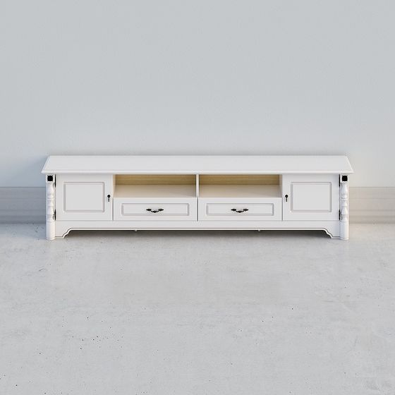 Elegant Low-Poly TV Cabinet 3D model