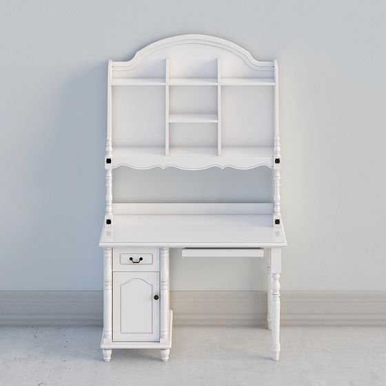 Vintage White Desk 3D model for Elegant Interiors