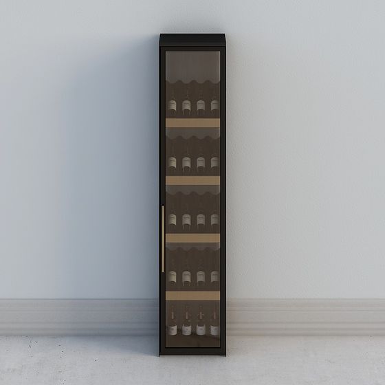 Stylish Wine Cabinet 3D model for Modern Interiors