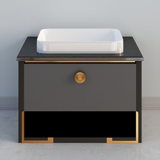 Stylish 3D Bathroom Vanity Model for Modern Spaces