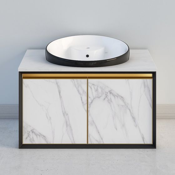 Elegant Modern Bathroom Vanity 3D model