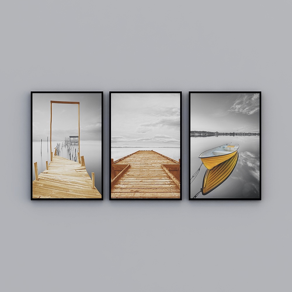 Gray Nordic Decorative Painting 3D Model