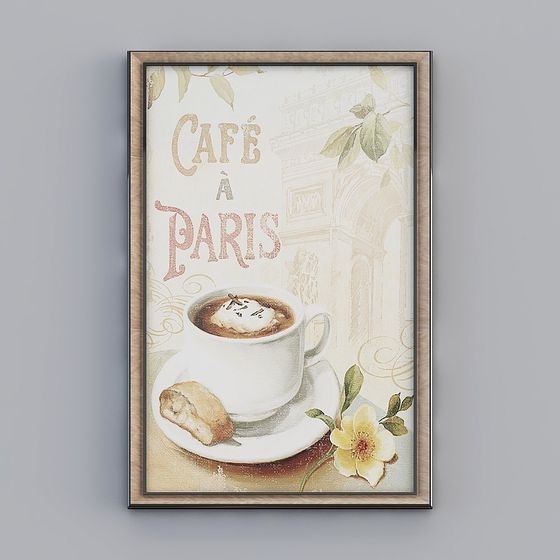 Café à Paris Low-Poly 3D Model