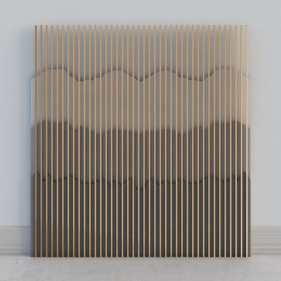 Wave Wood Screen 3D model