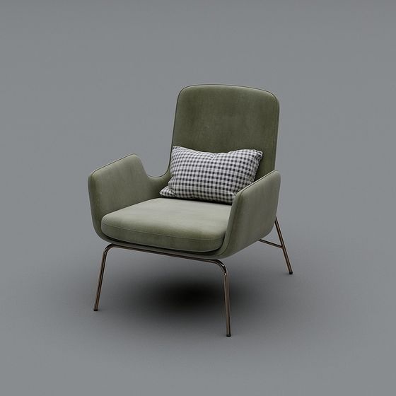 Green Velvet Sofa 3D model