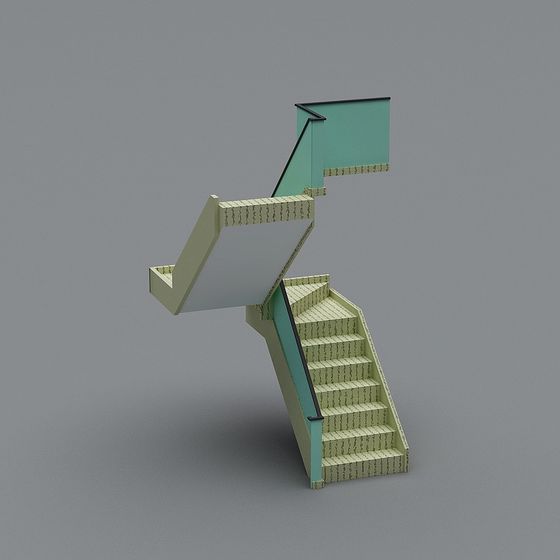 Elegant Spiral Staircase 3D model for Creative Spaces