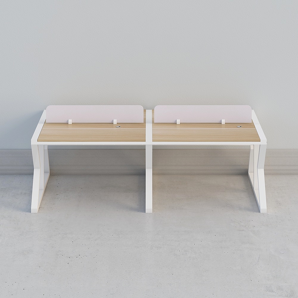 Modern Minimalist Double Desk 3D model