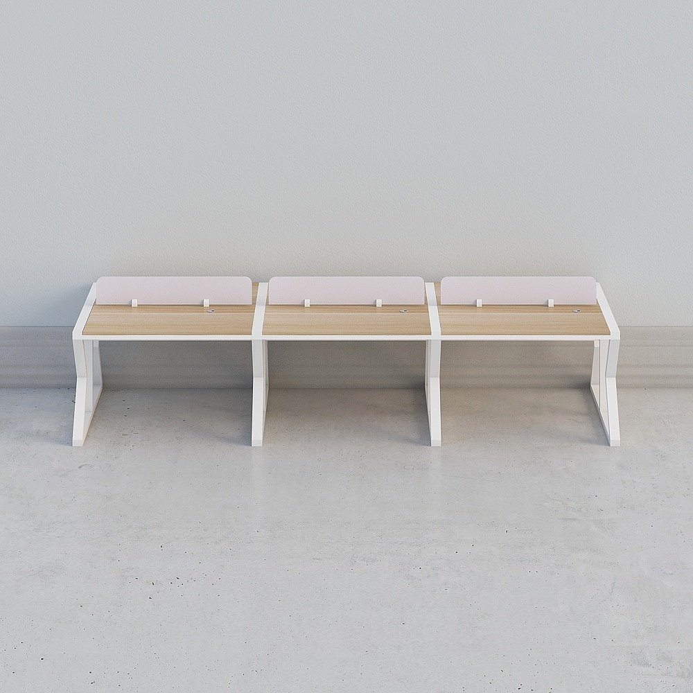 Modern Minimalist Shared Bench 3D model
