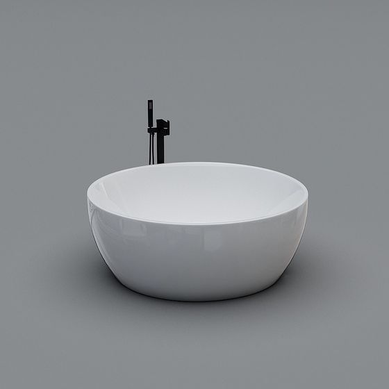 Sleek Rounded Bathtub 3D model