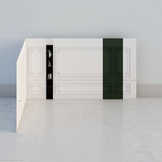 Elegant Study Cabinet 3D model for Modern Aesthetics