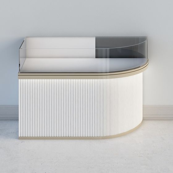 Curved Display Cabinet 3D model for Modern Interiors