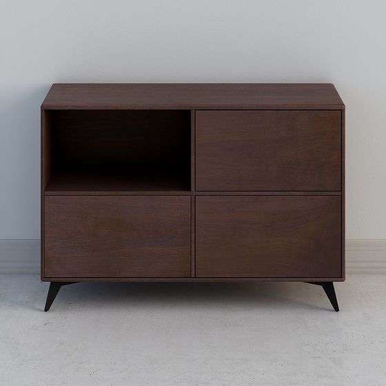 Mid-Century Modern Media Console 3D model for Creative Projects