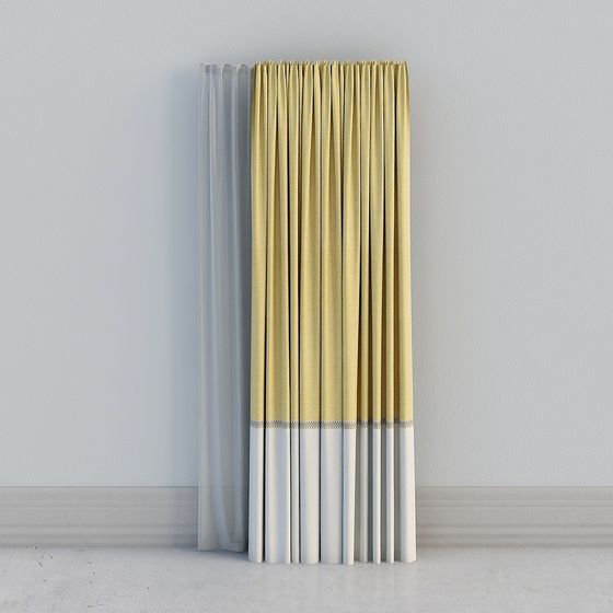 Low Poly Stylish Curtain 3D Model