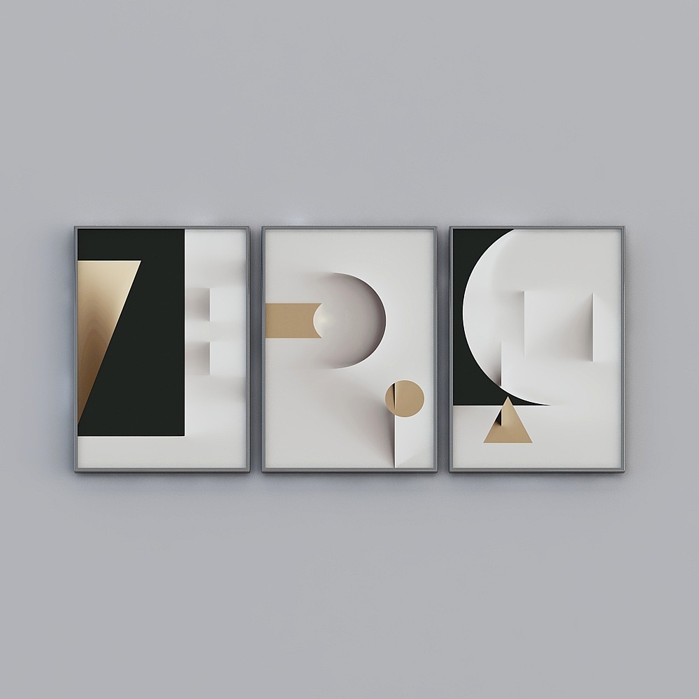 Glorious Fine Paintings - L-Simple Modern-23529-23530-23531 - Abstract Pattern Decorative Paintings