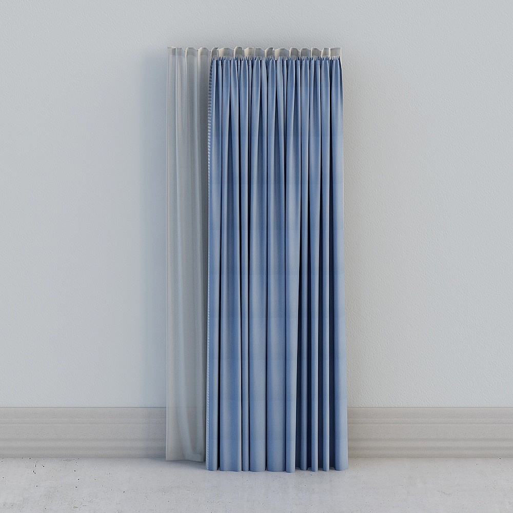 B53 Blue face flat Curtain
