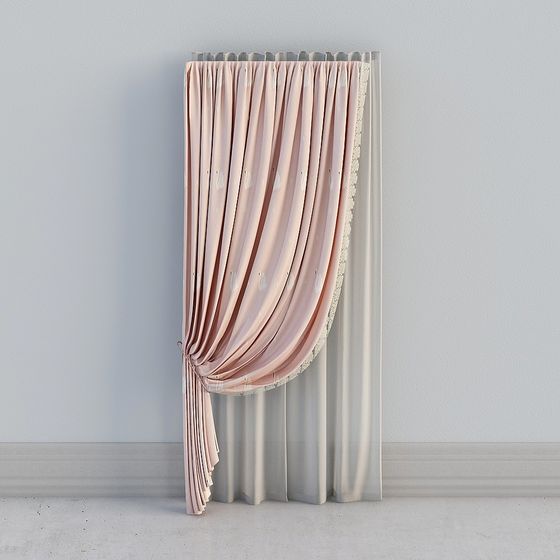 Elegant Low-Poly Curtain 3D Model for Creative Spaces