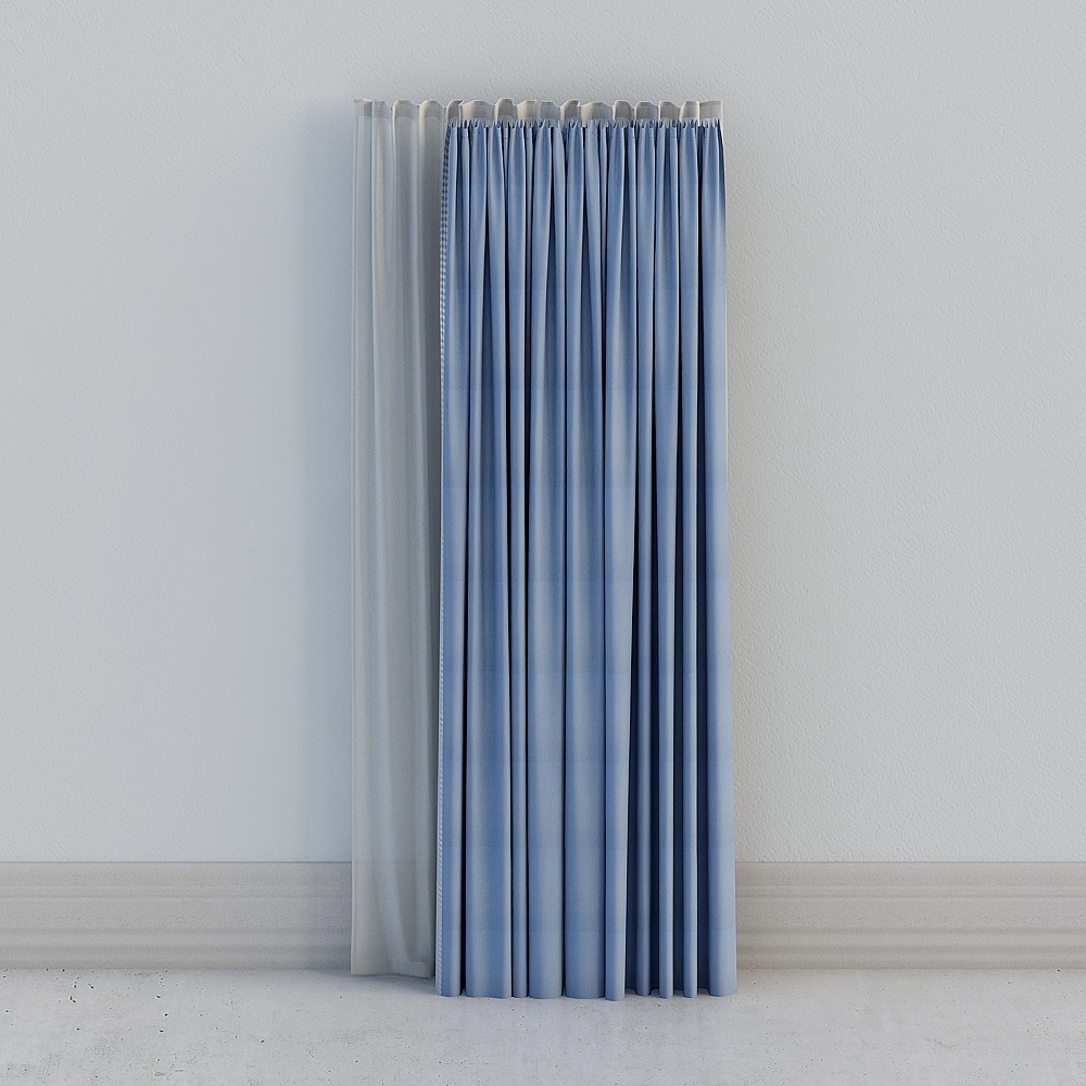 B53 Blue face flat Curtain