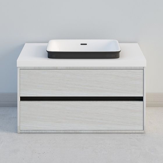 Stylish Bathroom Vanity 3D model for Contemporary Spaces