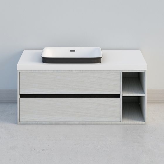 Elegant Bathroom Cabinet 3D model for Modern Spaces