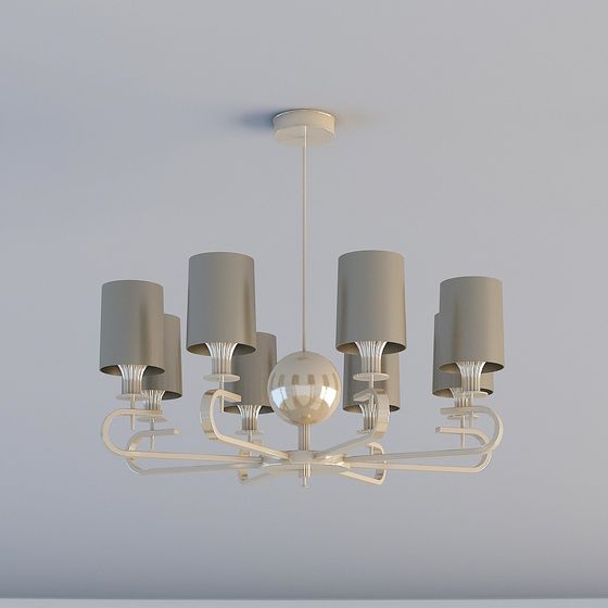 Elegant Low-Polygon Chandelier 3D model