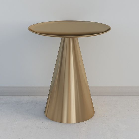 Golden Cone-Shaped Side Table 3D model