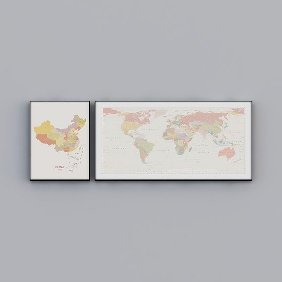 World Map Duo 3D Model for Creative Projects