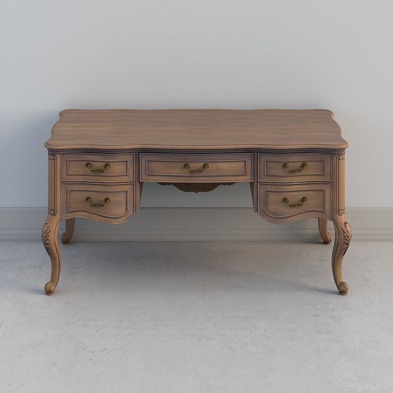 Vintage-Inspired Classical Desk 3D model