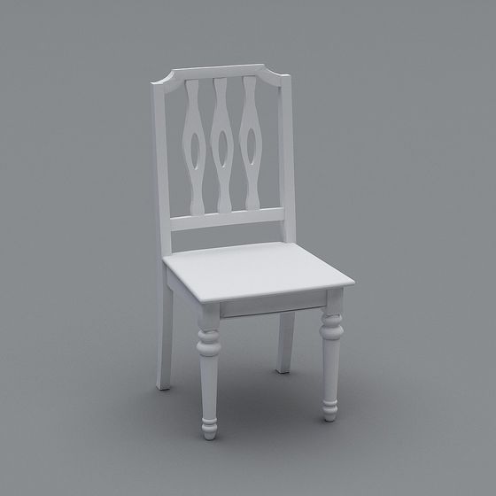 Elegant Low-Poly White Chair 3D model
