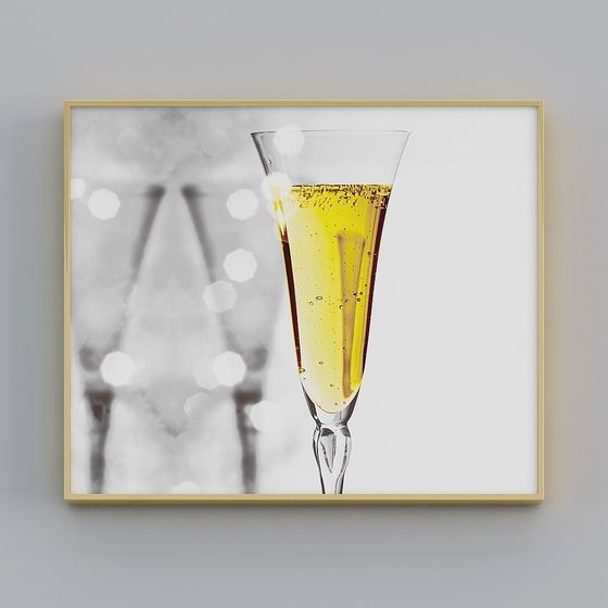 Elegantly Designed Champagne Glass 3D model