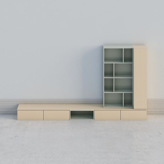 City Corner Bookshelf Low-Polygon 3D model