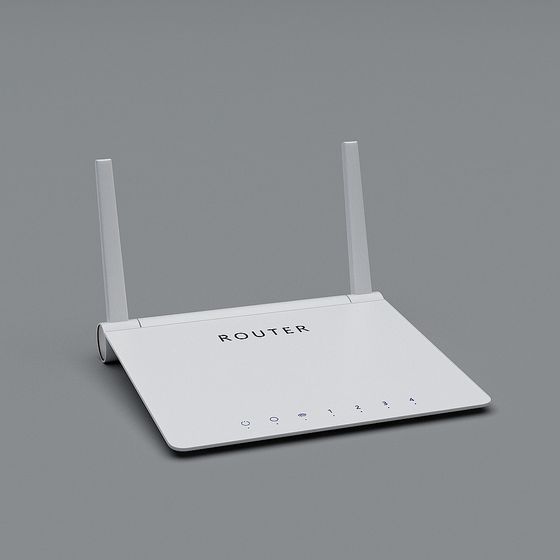White Router 3D Model for Modern Tech Spaces