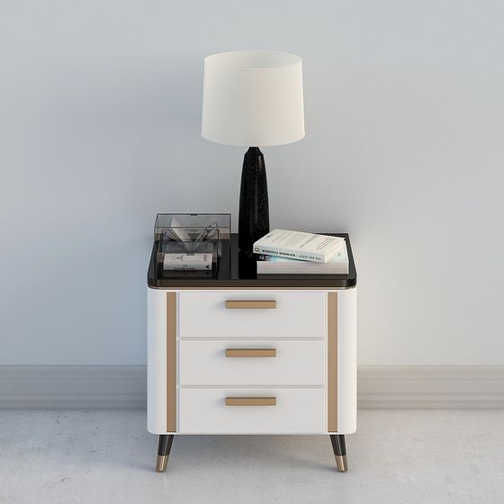 Elegant Low-Poly Nightstand 3D model