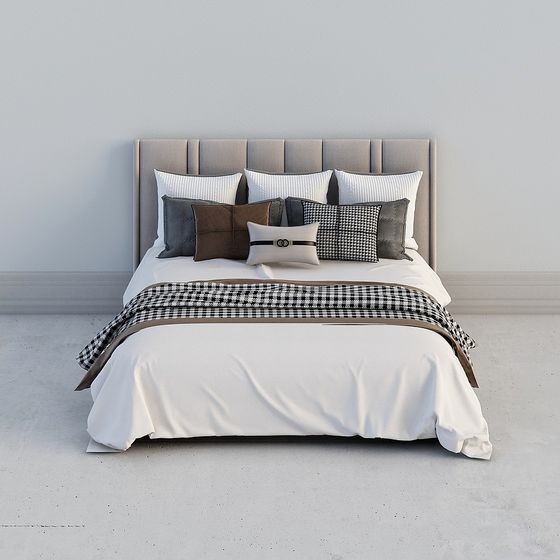 Urban Bedroom Bed 3D model for Modern Spaces