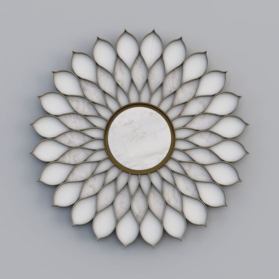 Floral Burst Mirror 3D model for Creative Spaces
