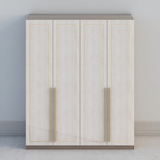 Elegant Minimalist Wardrobe 3D model for Modern Interiors