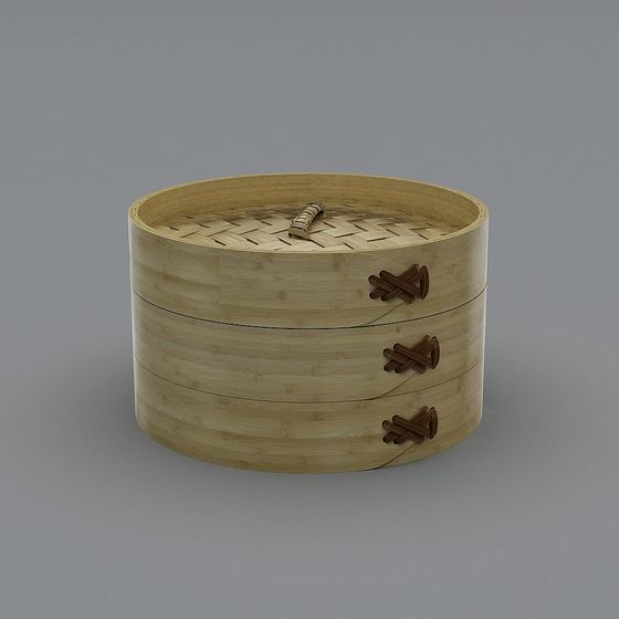 Traditional Bamboo Steamer 3D model