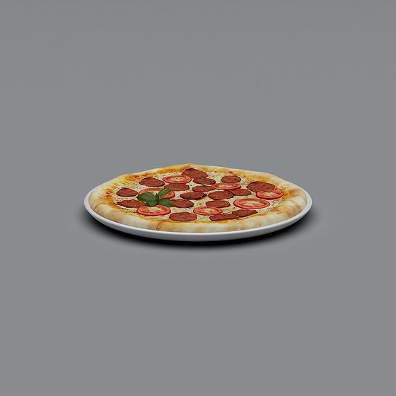 Realistic Low-Poly Pizza 3D model