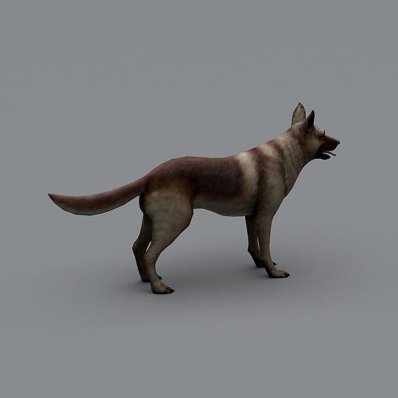 Realistic German Shepherd 3D Model