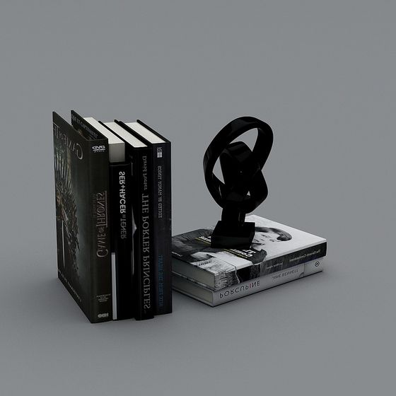 Modern Artistic Bookshelf 3D model