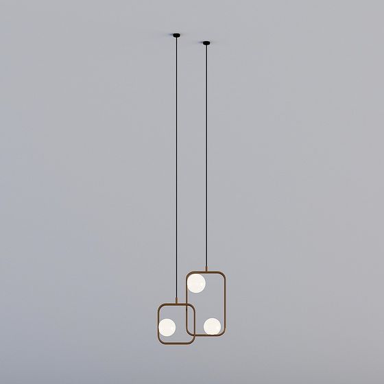 Stylish Hanging Light Fixture 3D model