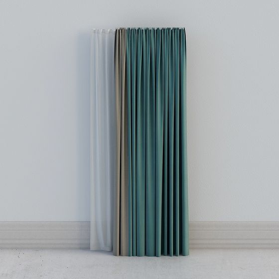 Stylish Low-Polygon Curtain 3D model for Modern Interiors
