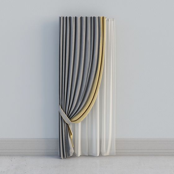 Stylish Low-Poly Curtain 3D Model for Creative Projects